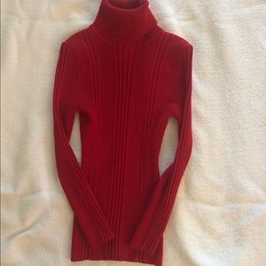 Red turtle neck
